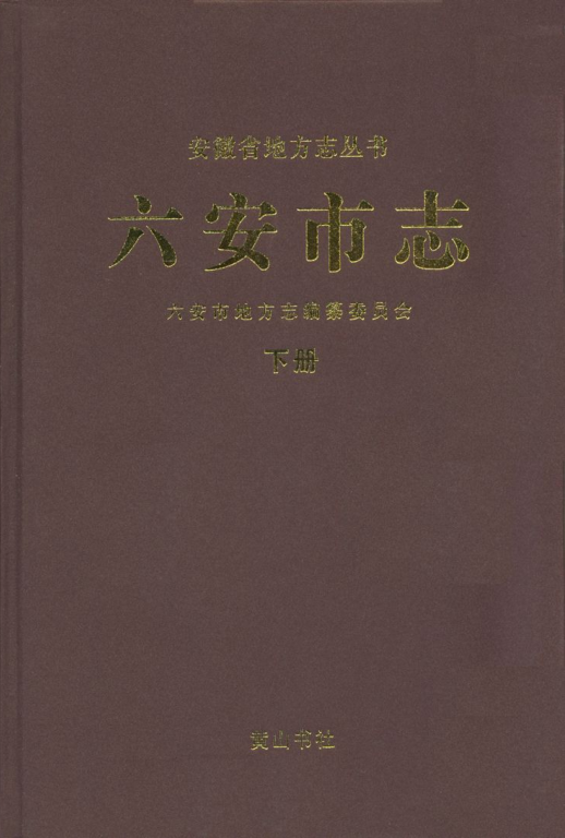 安徽省六安市《六安市志》下册 2009.12